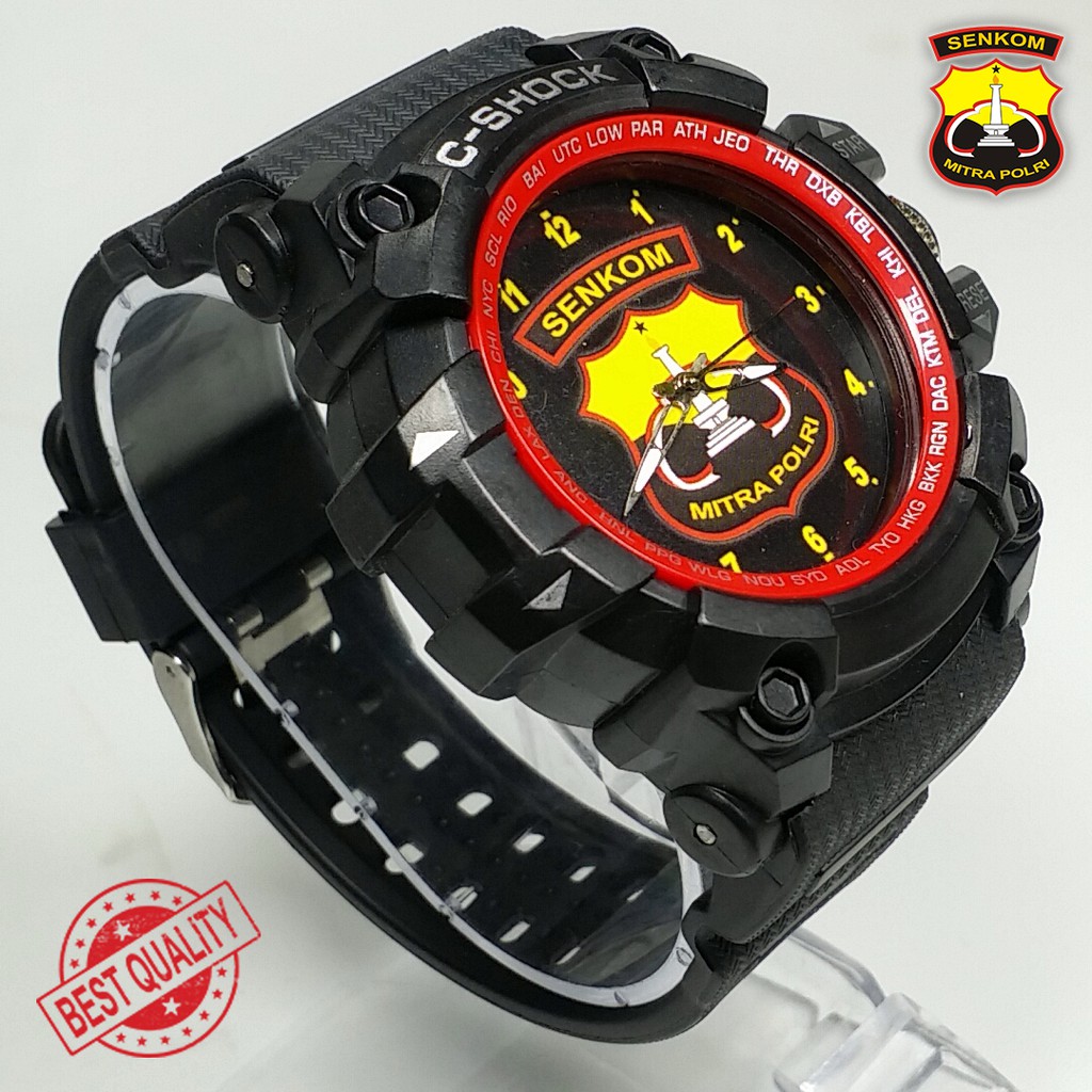 (BEST QUALITY) JAM SENKOM {MITRA POLISI} FULL BLACK