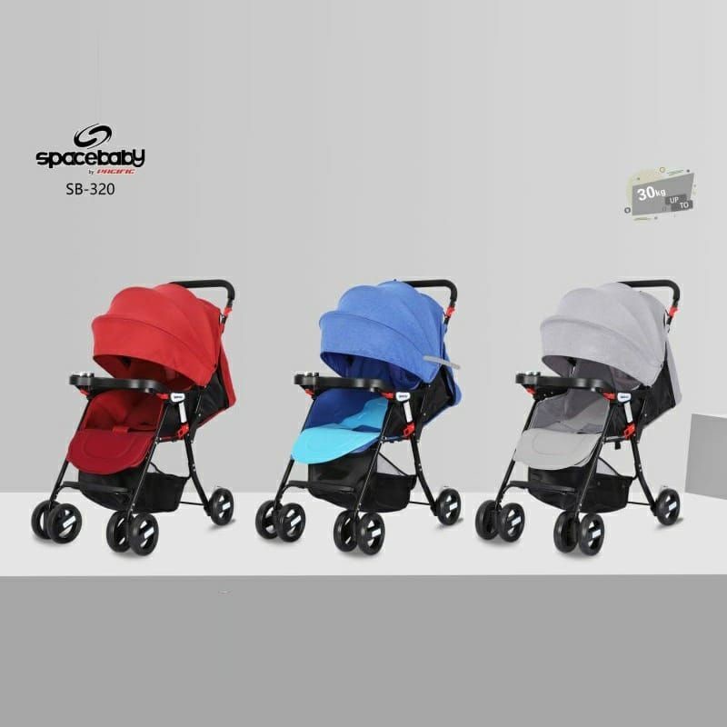 Stroller Anak Bayi Balita Kereta Dorong Stroler Spacebaby SB320 By Pacific Up To 30kg-4
