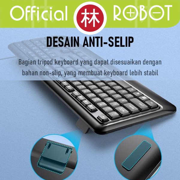 GARANSI 1 TAHUN KEYBOARD DAN MOUSE USB ROBOT KM2600  USB FOR PC LAPTOP