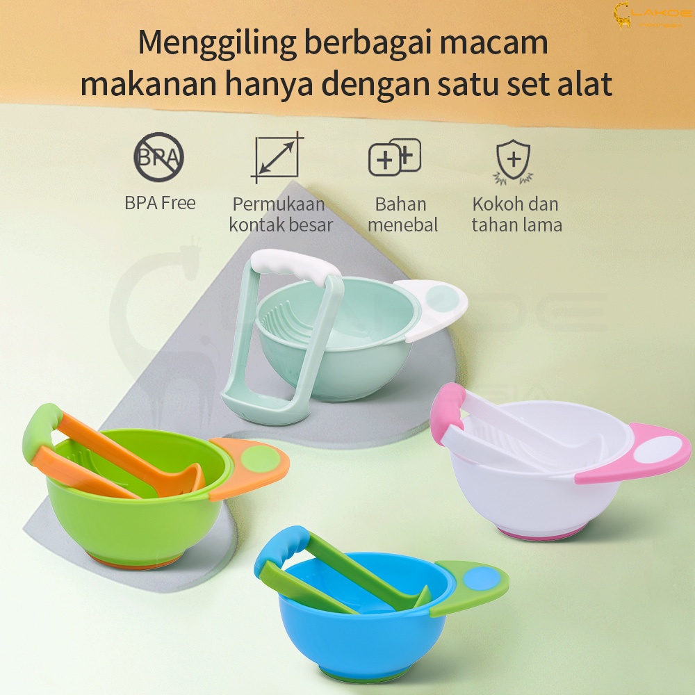 Lakoe Baby Food Maker Set Alat Pembuat Makanan Bayi Anak Grinding Bowl BPA Free