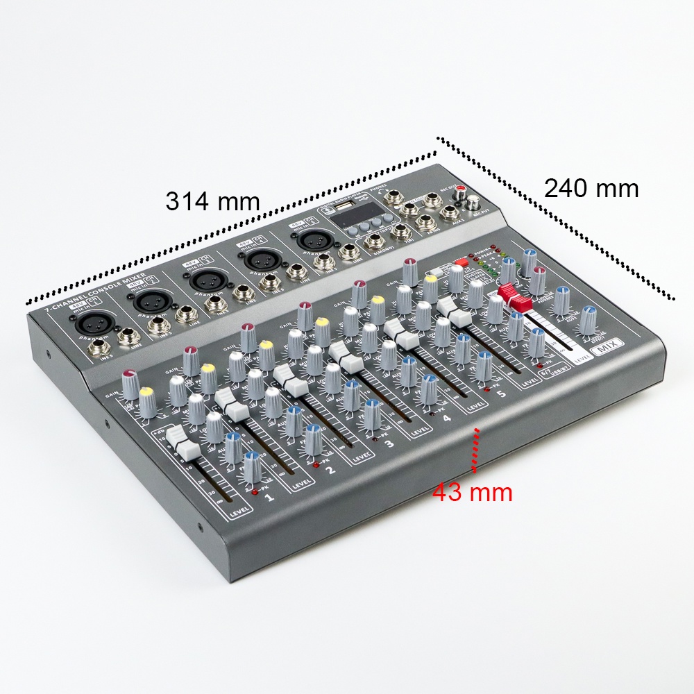 LEORY Professional Live Audio Mixer Karaoke DJ 7 Channel - L7