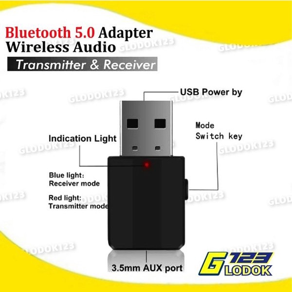 Bluetooth USB Dongle 5.0 Audio Wireless Stereo Receiver Adapter 2 In 1