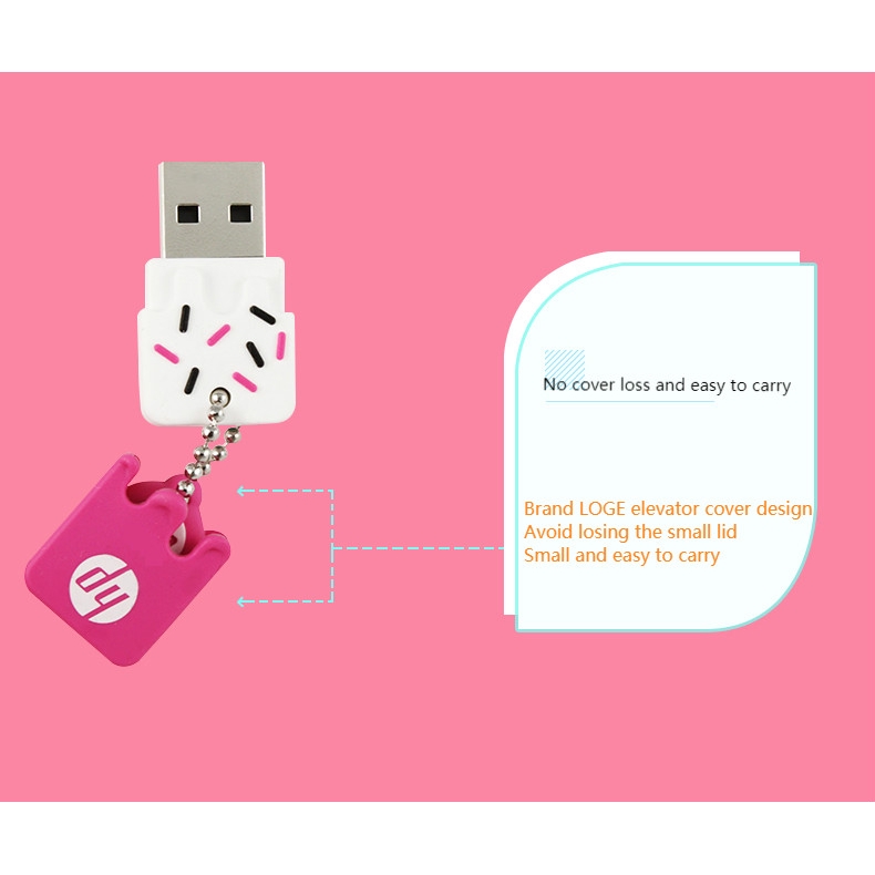 HP USB Flash Drive Student Girl Creative Personality Cute Cartoon Mini Computer Genuine 128GB