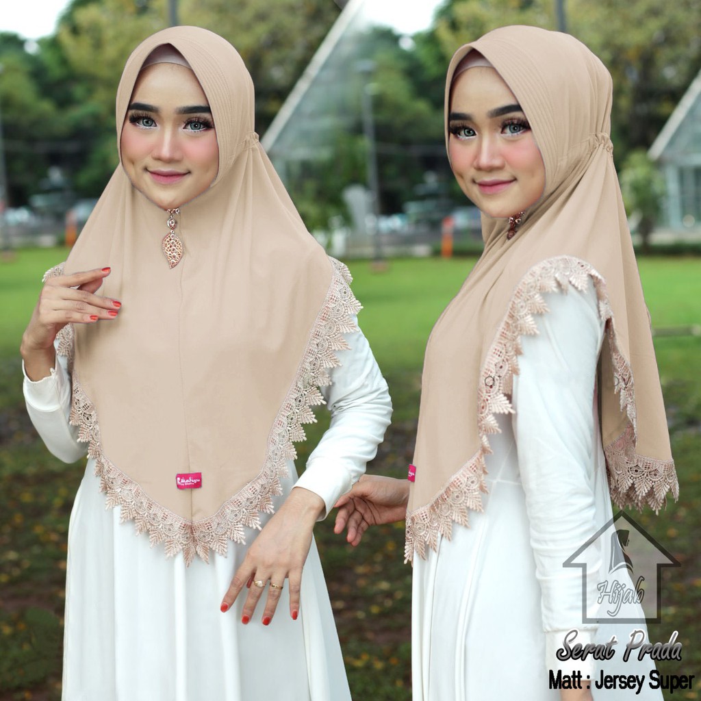 GROSIR Jilbab Instan Serut Prada Hijab Bergo Renda Import Terbaru dan Termurah RUMAH HIJA'B-Coksu
