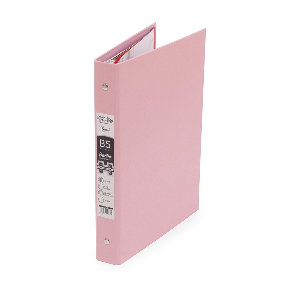 

Binder Polos B5 Bantex Soft Pink 26 Hole 1336 74