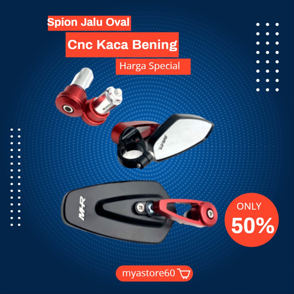 Spion Jalu Lipat Bar End Oval Cnc Universal  Spion Jalu Stang Cnc spion variasi aksesoris motor