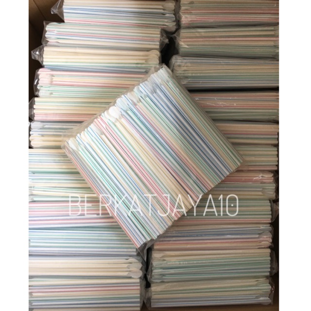 Sedotan sendok warna warni isi 200 pcs