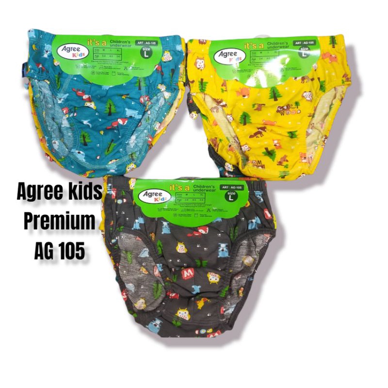 Celana dalam anak Agree kids PREMIUM AG-105 isi 3 pcs ukuran M,L,XL