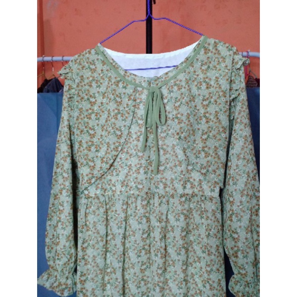 Tunik Ceruty Babydoll Motif Bunga