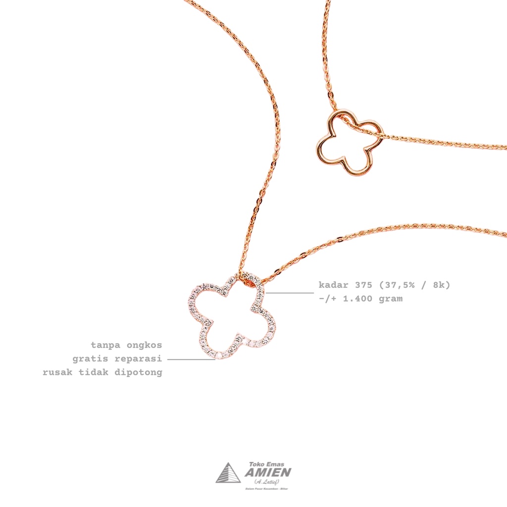 Toko Emas Amien Liontin Emas Asli Lotus Syahnaz Kadar 375 (37,5% / 8K) 1.400 Gram - Couple Ibu Anak 