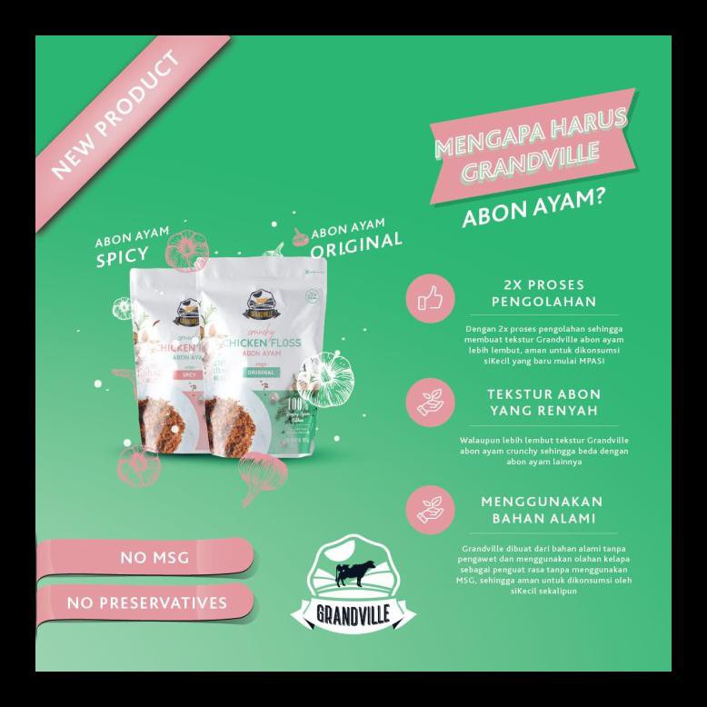

READY! PREMIUM GRANDVILLE ABON AYAM CRUNCHY DOUBLE PACK SPICY TERMURAH