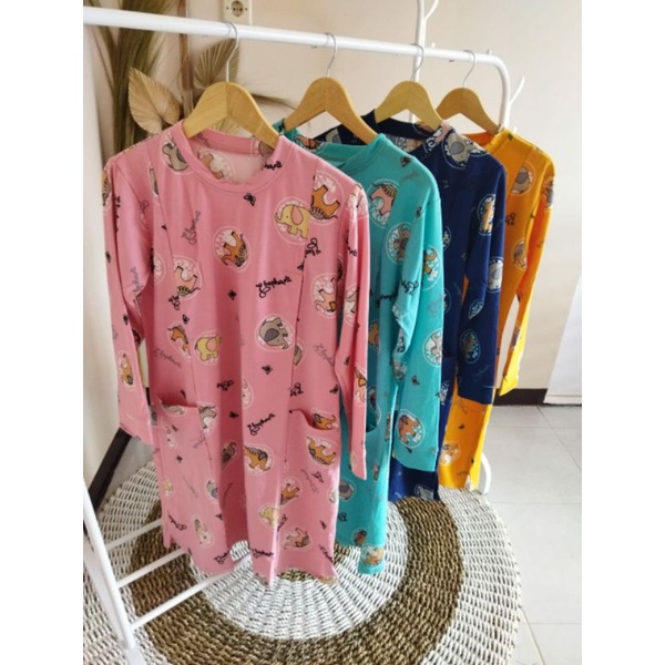 (  PROMO FLASH SALE ) TUNIK BABYTERRY IMPORT MOTIF /BUSUI