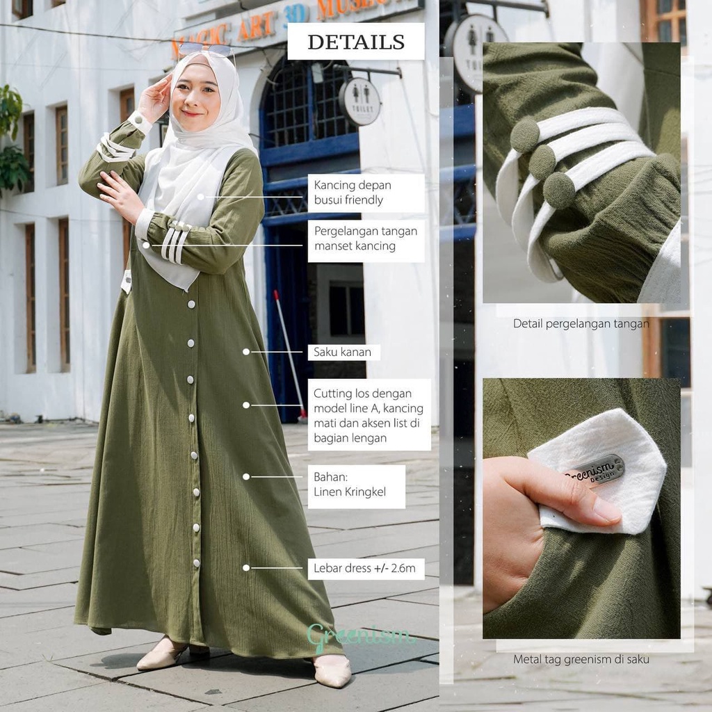 Greenism Gamis Aisyah Quality Premium Syari'i Dress