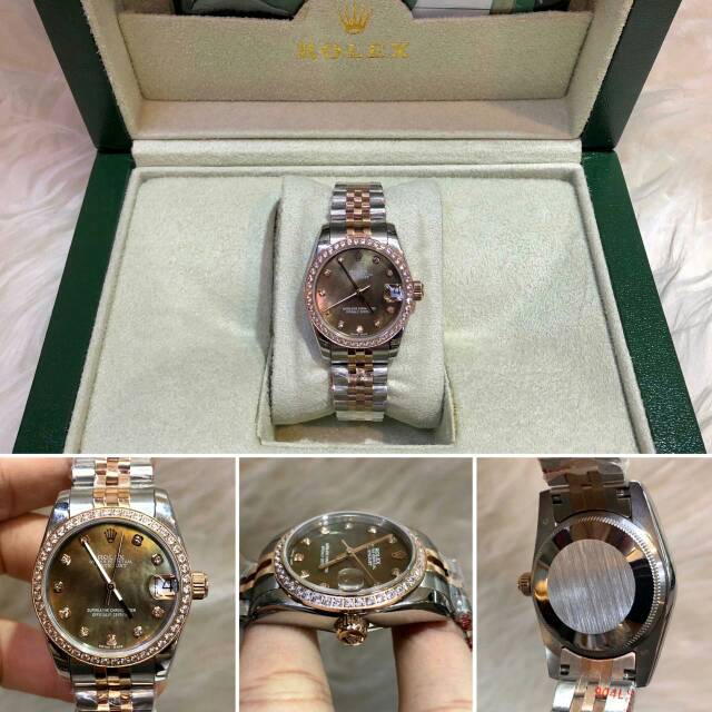 JAM TANGAN WANITA ROLEX DIAMOND AUTOMATIC SWISS SUPER PREMIUM