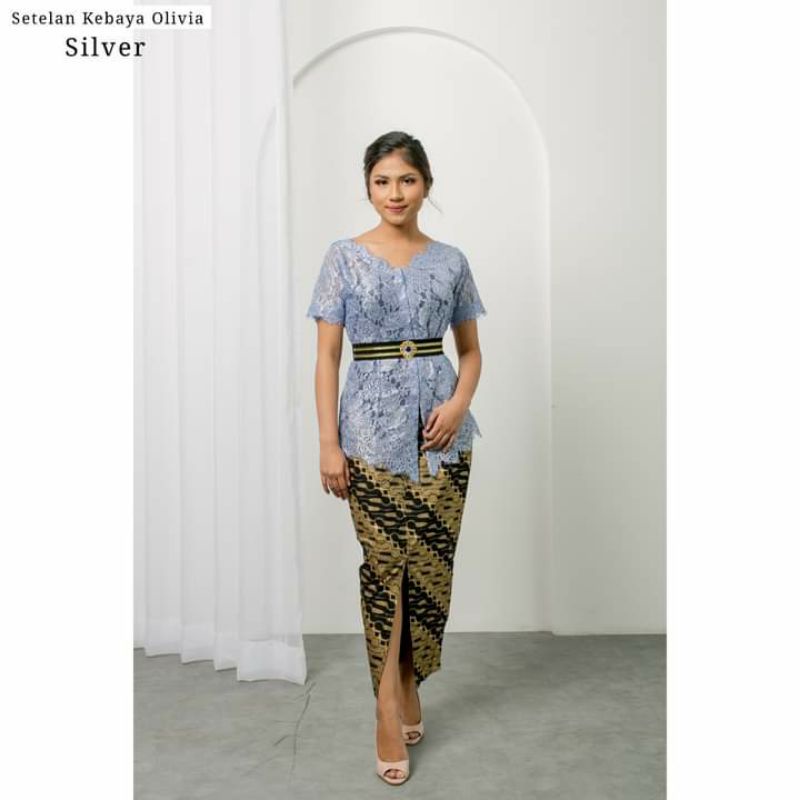 Setelan Kebaya Bali Jadi Cord Metallic Olivia