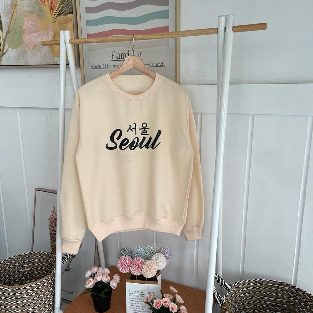 SEOUL SWEATER WANITA CREWNECK ALA KOREA / SWEATER WANITA TEBAL