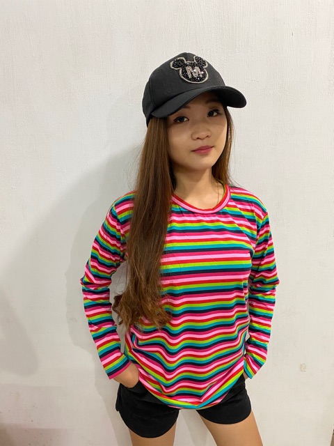 Kaos Pelangi candy salur panjang