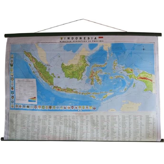 

Peta INDONESIA 100 cm x 154 cm x 6 cm