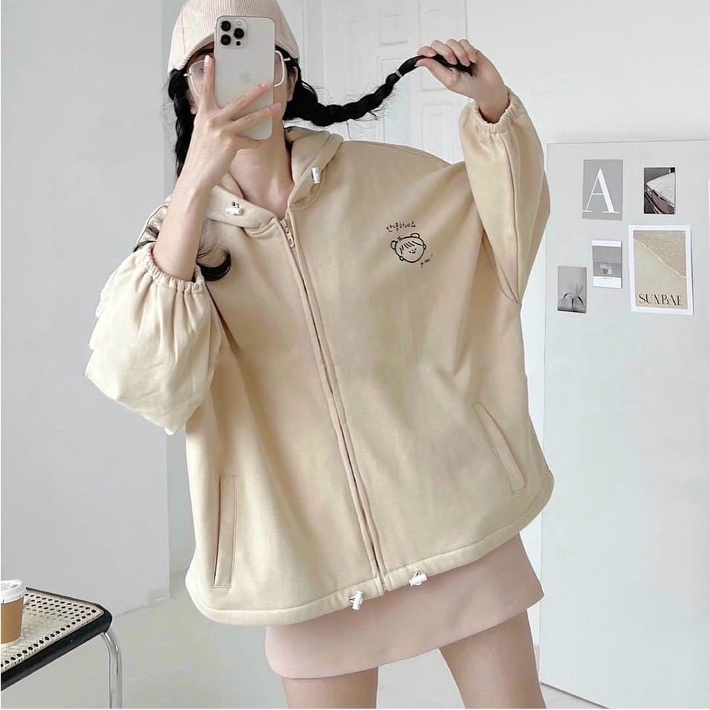 CUTE GIRL SWETER HOODIE JAKET WANITA - SWEATER HOODIE OVERSIZE - KOREAN STYLE TERBARU