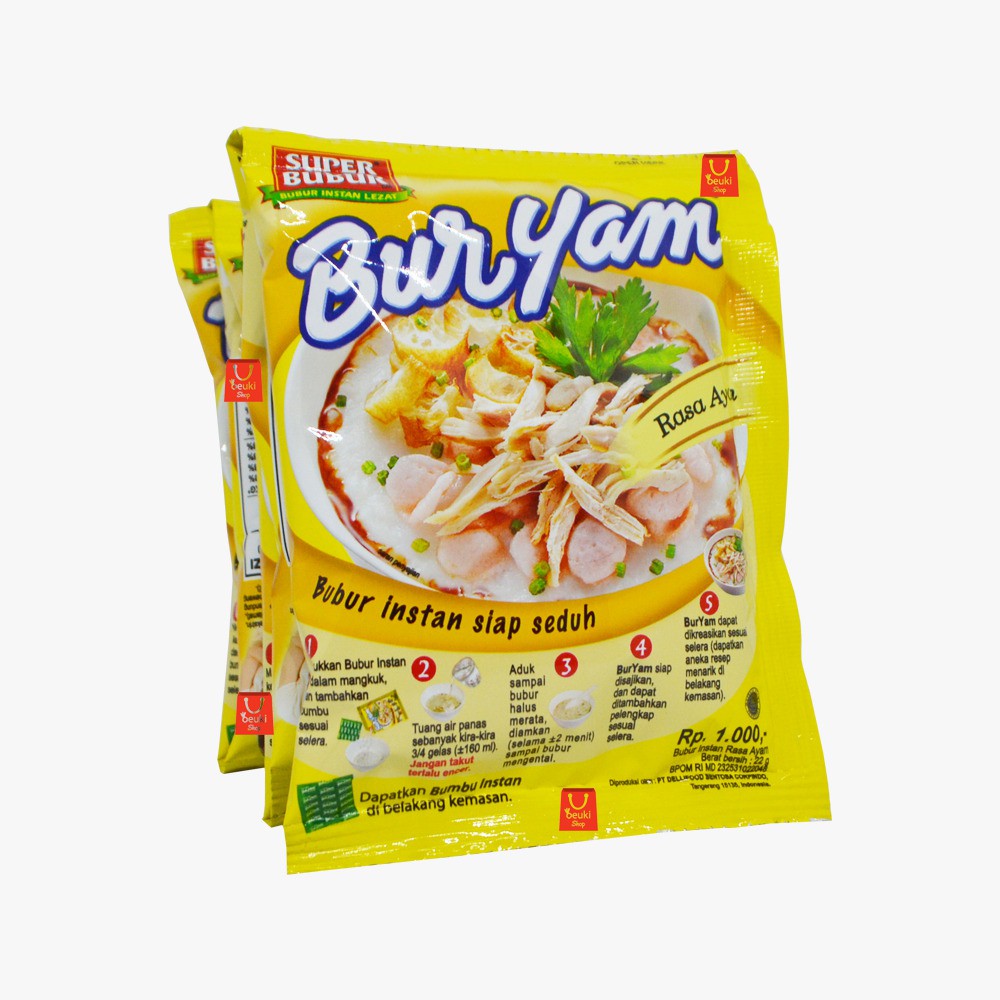 

RENCENG BurYam Super Bubur Gurih Nikmat Bubur Instan Siap Seduh - 10pcs x 27gr