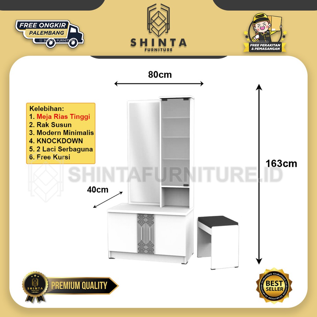 Jual Meja Rias Minimalis Kaca Tinggi Meja Rias Meja Rias Minimalis Modern Putih Rak Bella