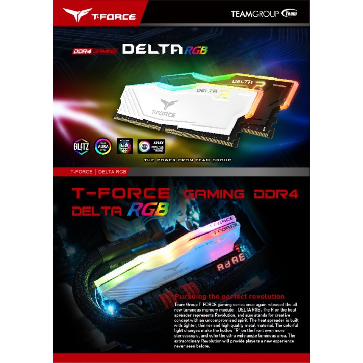 Team T-Force Delta RGB PC28800 3600Mhz Dual Channel 16GB (2X8GB)