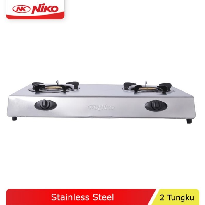 NIKO Kompor Gas 2 Tungku Tekanan Rendah Stainless NK 666 - Garansi Resmi 1 Tahun