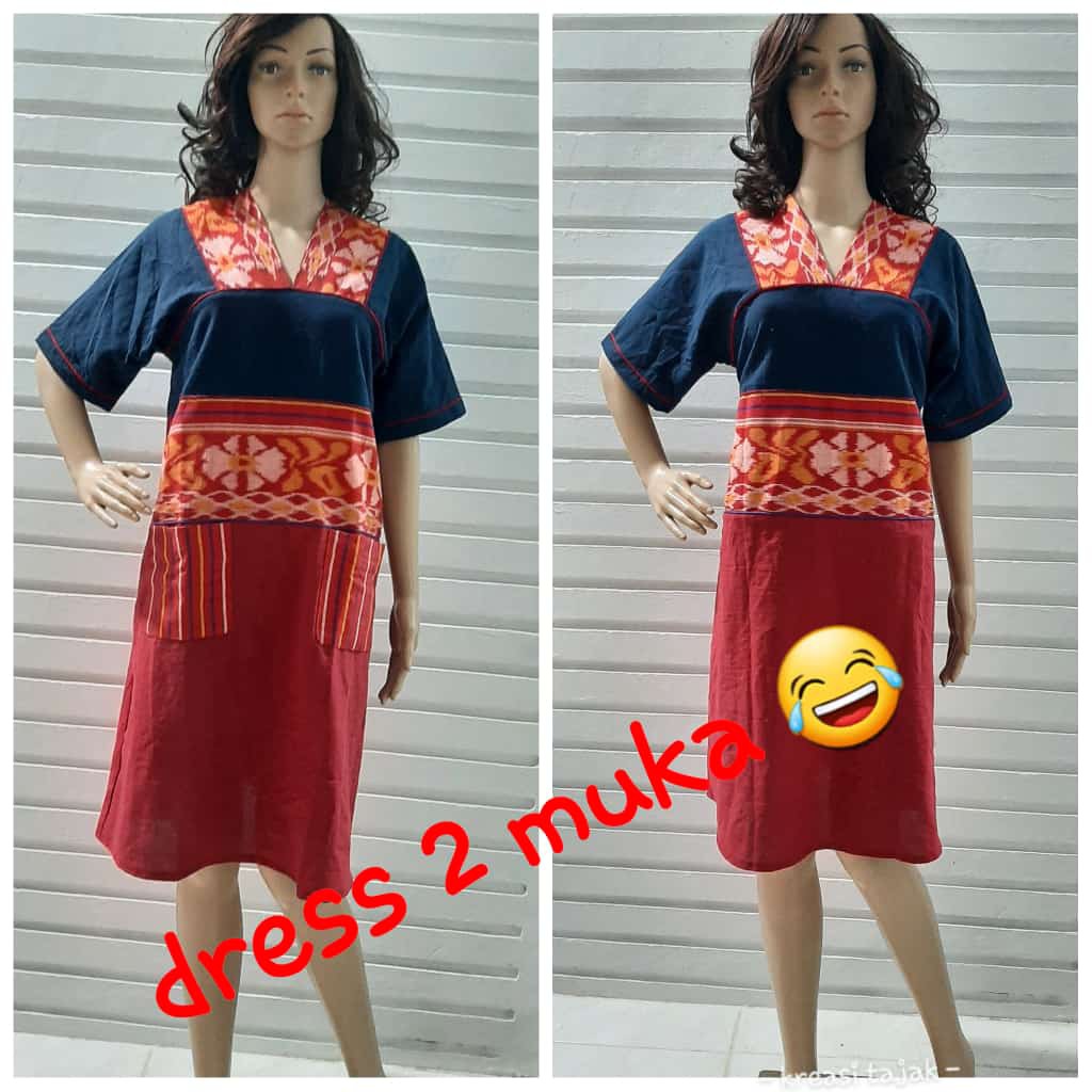 Dress Motif Etnik Karo