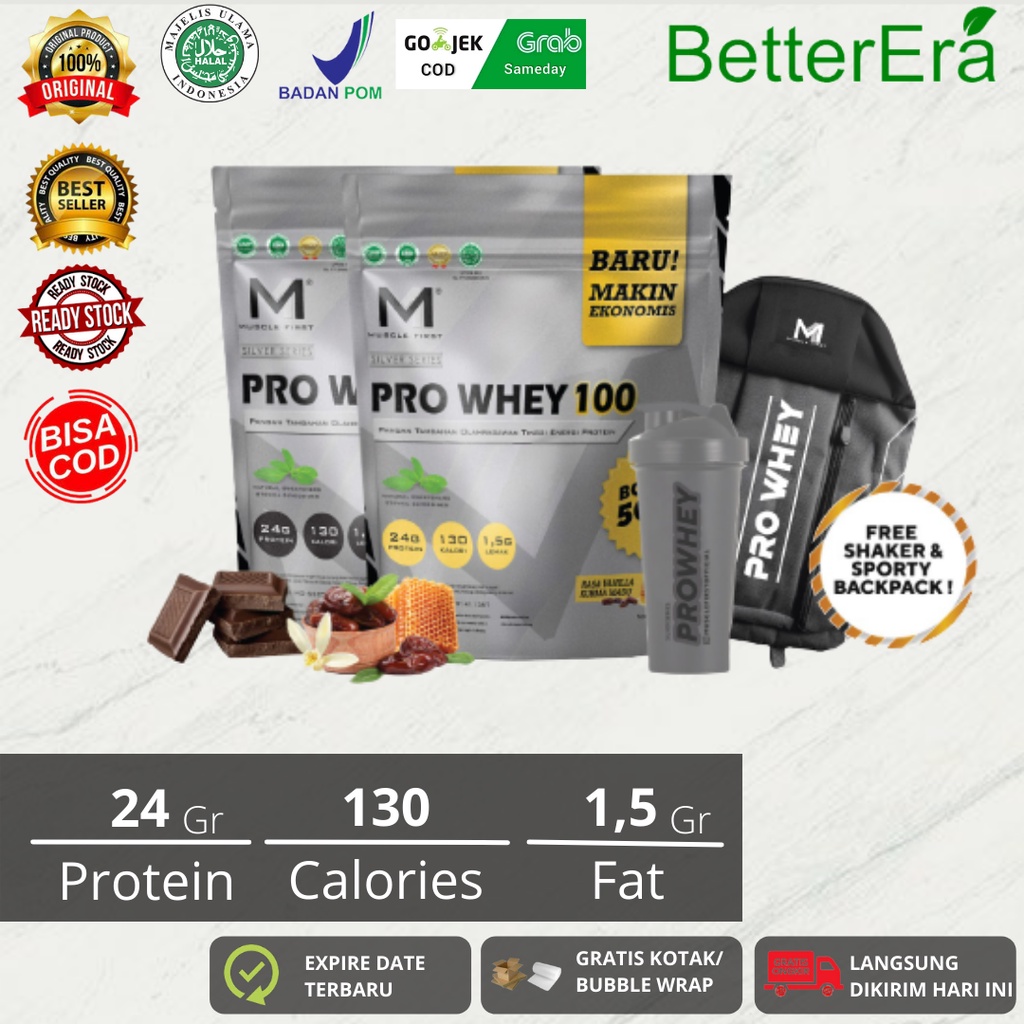 M1 ProWhey 100 4LBS Free Shaker & Backpack limited promo - Pro Whey Muscle First 4 LBS Susu Protein 