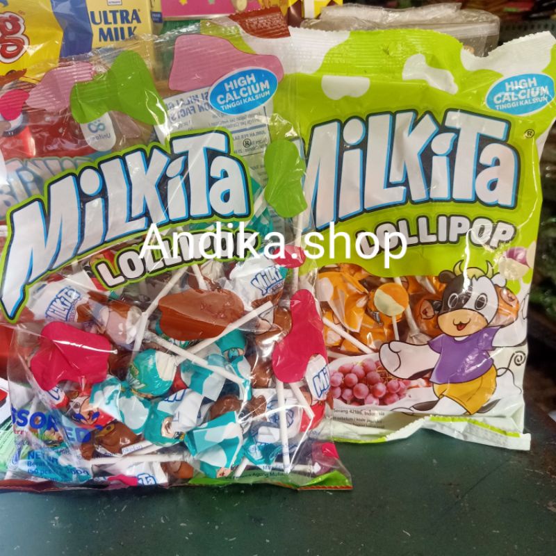 

permen milkita lollypop refil susu dan buah 1pack isi 50