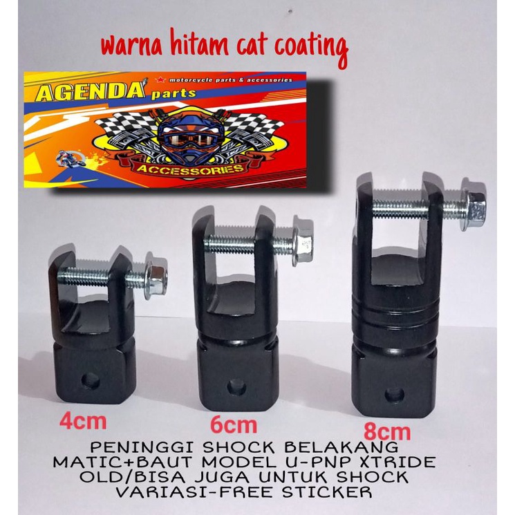 PENINGGI SHOCK BELAKANG MATIC+BAUT MODEL U PANTENG-PNP XTRIDE OLD/BISA JUGA UNTUK SHOCK VARIASI YG GAK ADA TABUNG BAWAH NYA