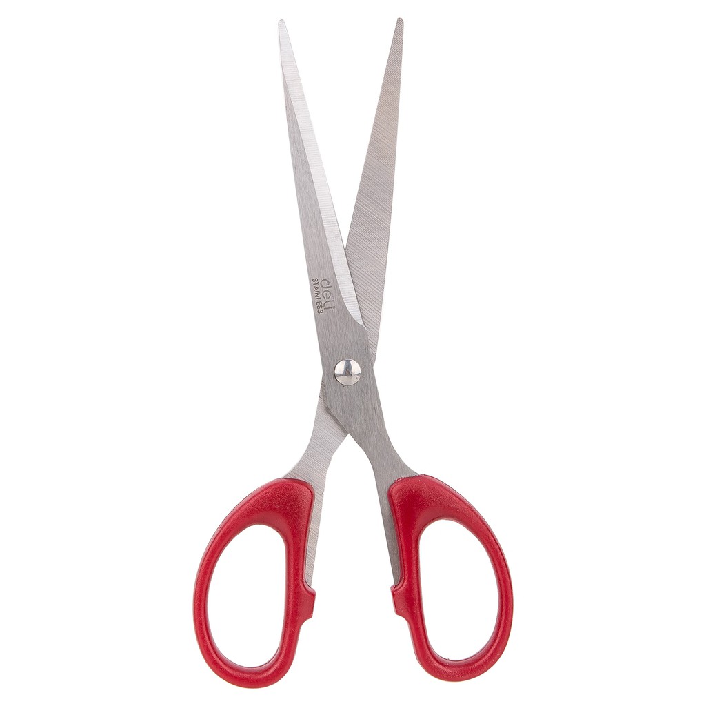 HAPPY TIME DELI GUNTING STAINLESS STEEL 180mm SCISSORS SUPER TAJAM ANTI KARAT GUNTING KERTAS ALAT TULIS KANTOR SEKOLAH KULIAH E6009