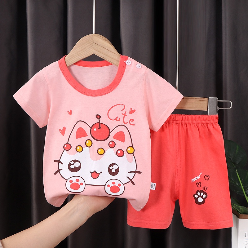 BABY STORE01 - BBA3 SETELAN ANAK 0- 3 TAHUN BAJU SETELAN ANAK PIYAMA TIDUR PENDEK JUMPER ANAK BAYI