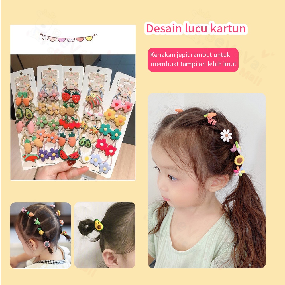 BEVAVAR 10 Pcs Ikat Rambut Anak Korea Ikatan Rambut Anak Karakter