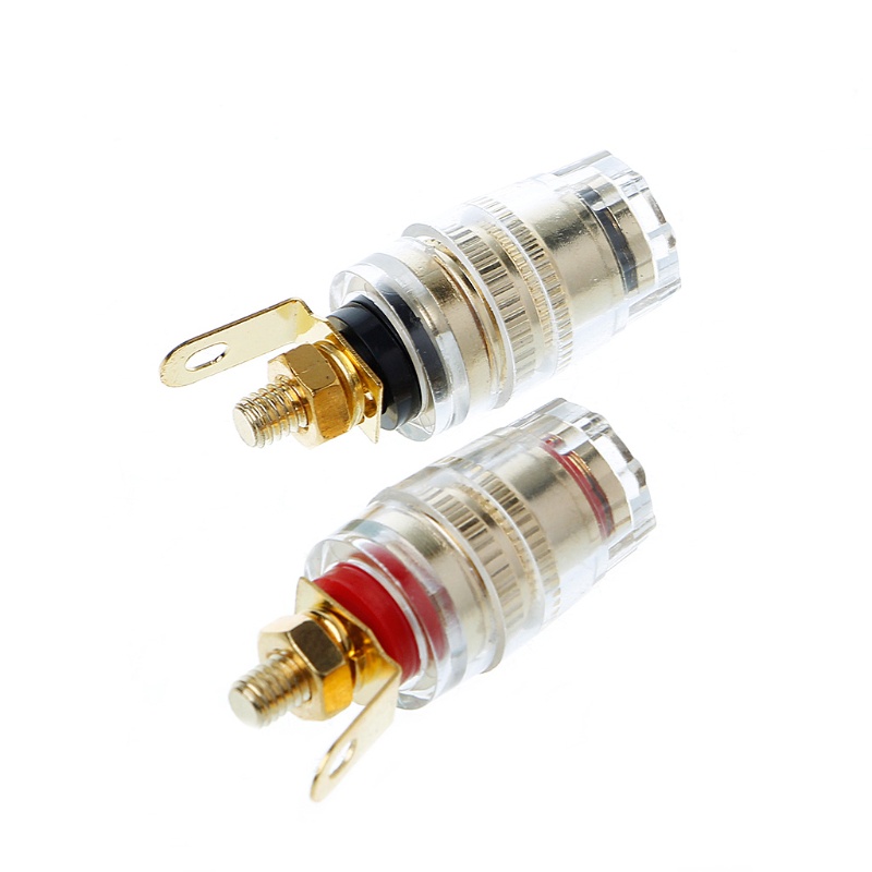 Cre 1 Pasang Terminal Binding Post Banana Plug 4mm Untuk Speaker Amplifier