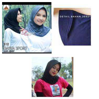 Kerudung Dasya Sport - Hijab Dasya Sport - Bergo Sport - Kerudung Instan - Hijab Untuk Olahraga