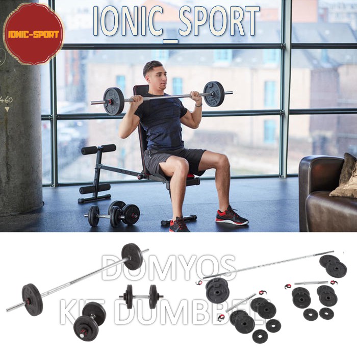 Barbel Domyos Kit Dumbbell Dumbel Dumbbells 50 kg Alat Latihan Beban Original