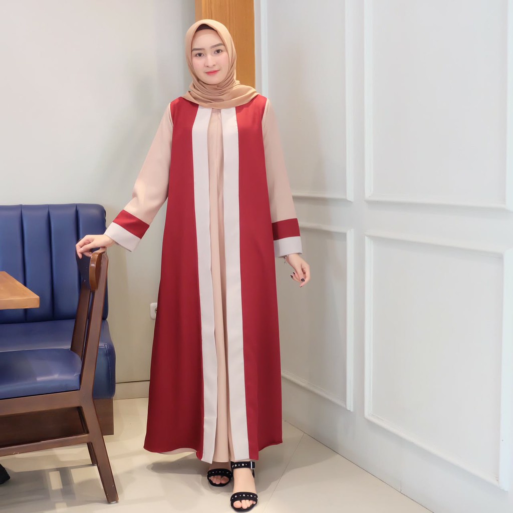 warna/i Bayar Ditempat promo Gamis Danita Mocca Maroon maxi dress muslim fashion gamis best seller