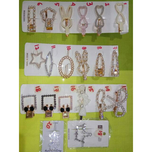 Jepit korea hairpin mutiara impor jepit rambut SERI B