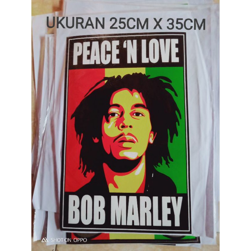 

1 lembar stiker jumbo bob Marley ukuran 25x35cm