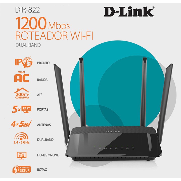 D-Link / Dlink AC1200 Wi-Fi Router DIR-822