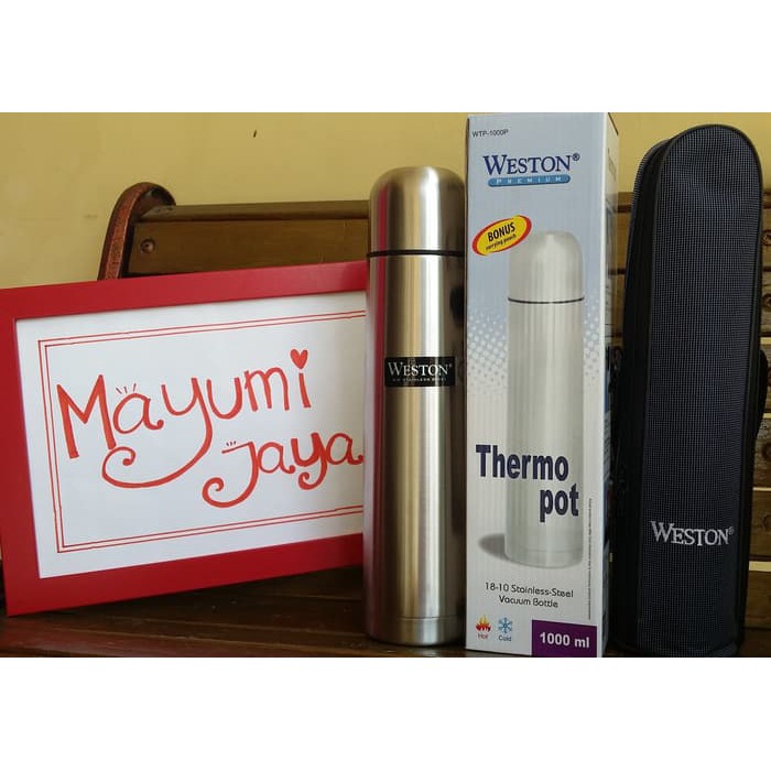 Termos Stainless Steel 1000 Ml / 1 Liter Air Panas Dingin Weston