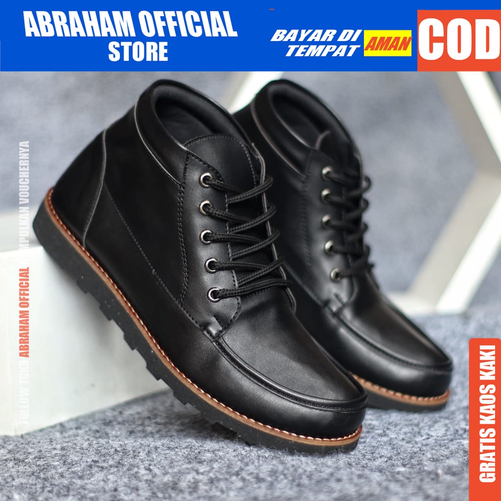 ABRHM x HARLY Sepatu Boots Casual Pria Kulit Sintetis Kasual Boot Kerja Cowok Original