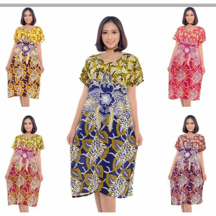 Daster kencana Ungu - Daster Batik Lengan Pendek - Leher Kancing - Bumil - Busui - (DPT001-160)-03