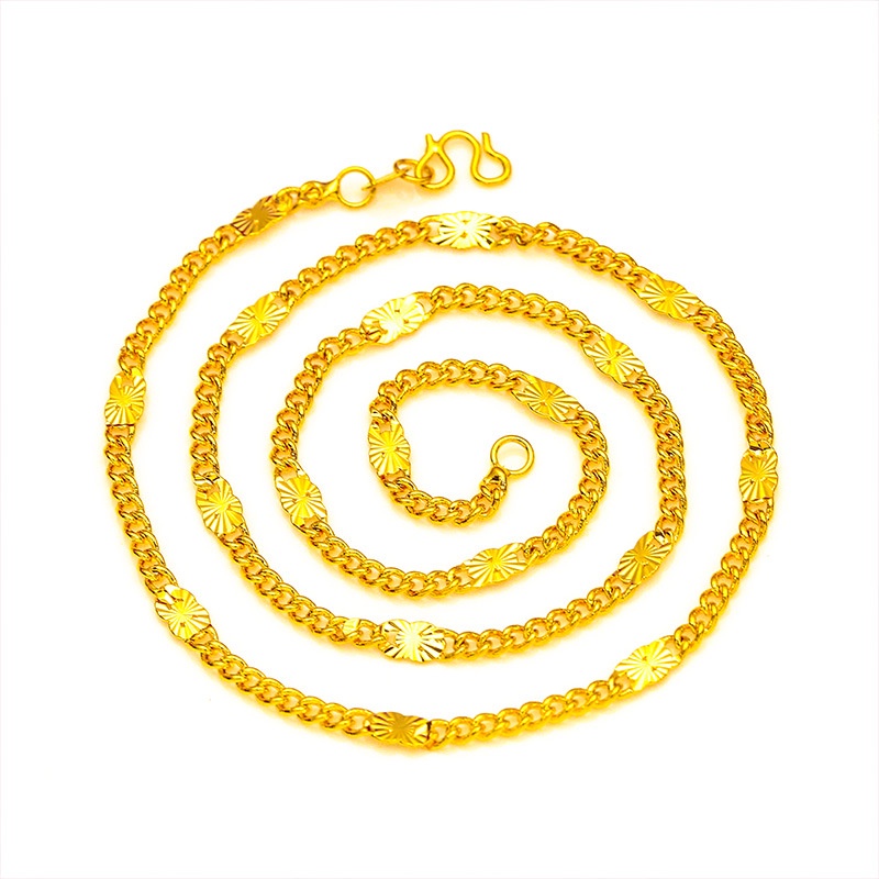 Kalung Rantai Klavikula Lapis Emas Asli Kadar 375 Tahan Lama Untuk Wanita