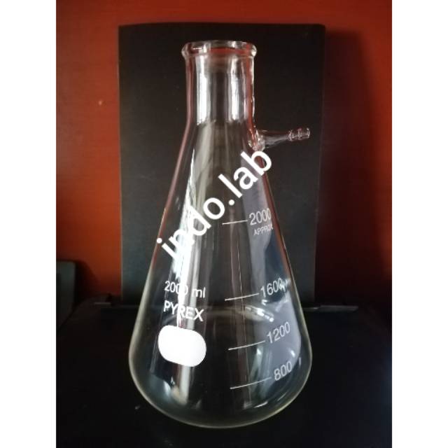 Filtering flask pyrex 2000 ml /Erlenmeyer flask with nepel
