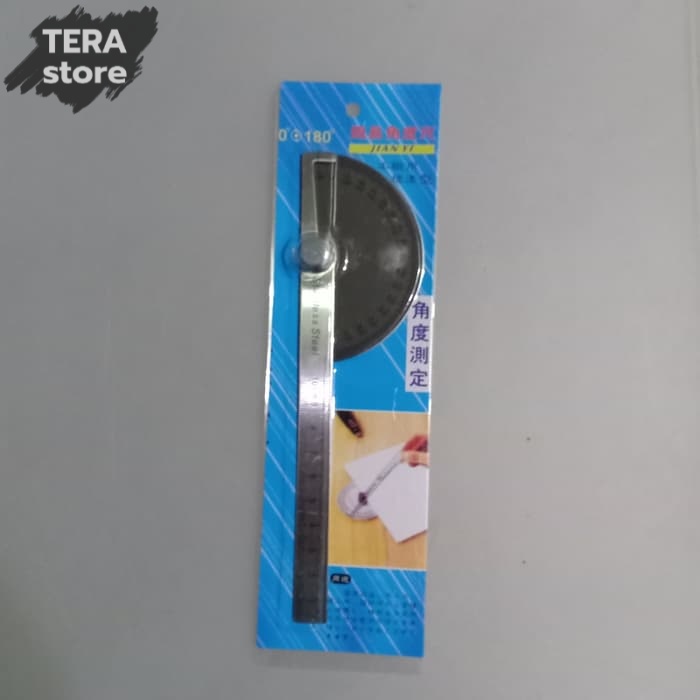 

Protactor penggaris busur derajat stainless 10 cm 180 derajat