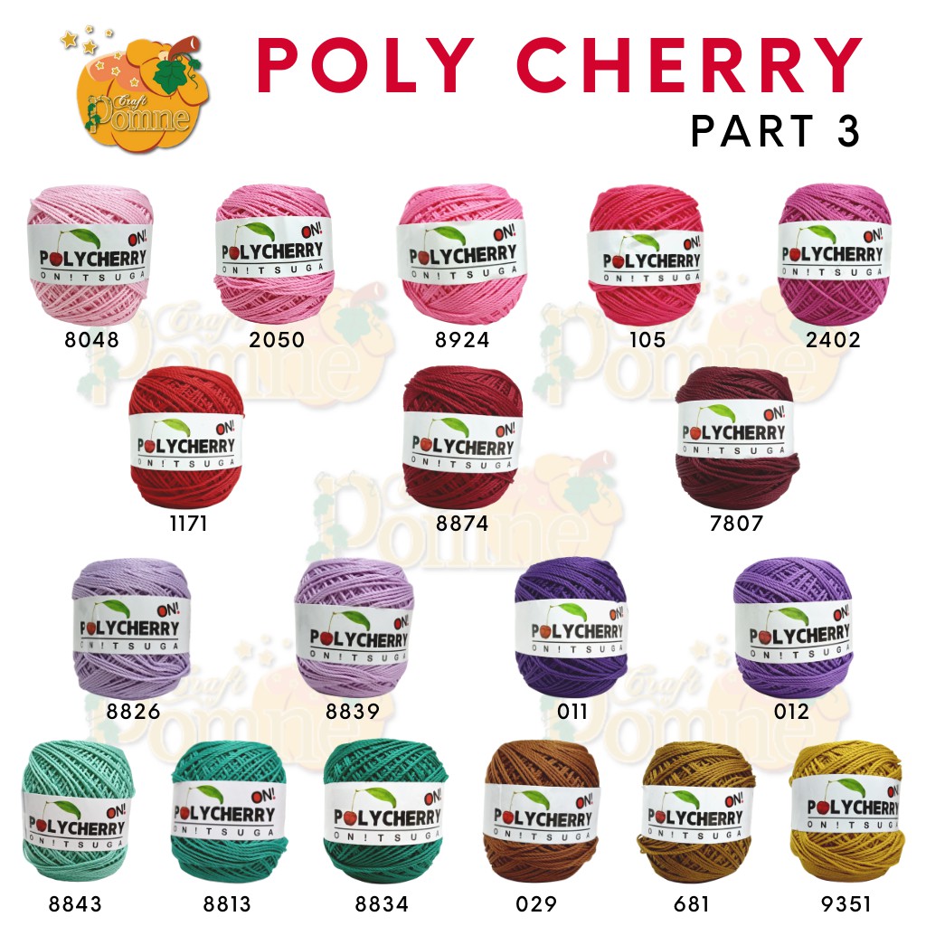 GROSIR POLYCHERRY - Benang Rajut Onitsuga Poly Cherry HARGA 1 PAK WARNA YANG SAMA polycherry