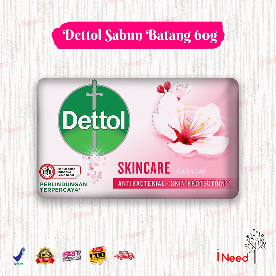 (INEED) (60gr) Dettol sabun batang / bar soap 60gr