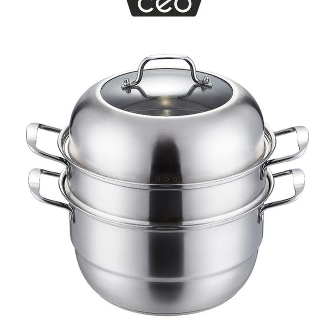 CEO Panci Steamer 3 Tingkat Stainless Steel Set Panci Kukus Stainless